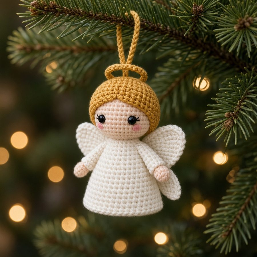 Crochet angel Christmas ornament