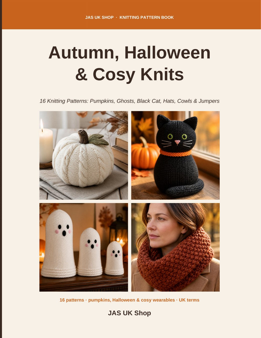 Autumn, Halloween & Cosy Knits knitting pattern book cover