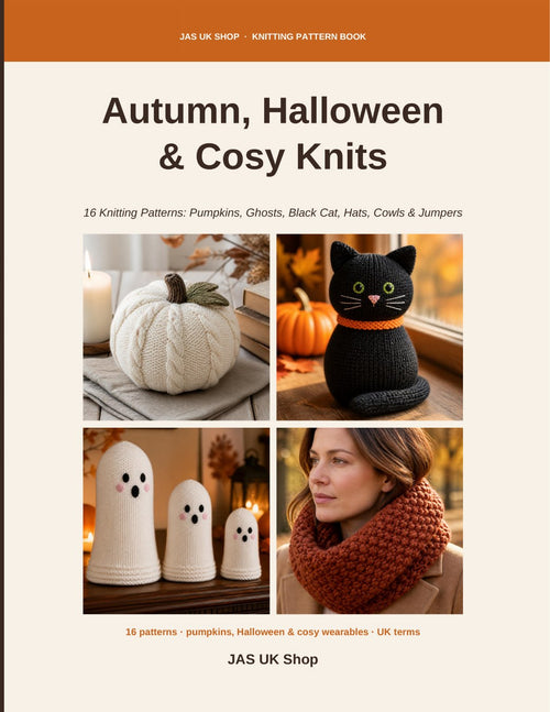 Autumn, Halloween & Cosy Knits knitting pattern book cover