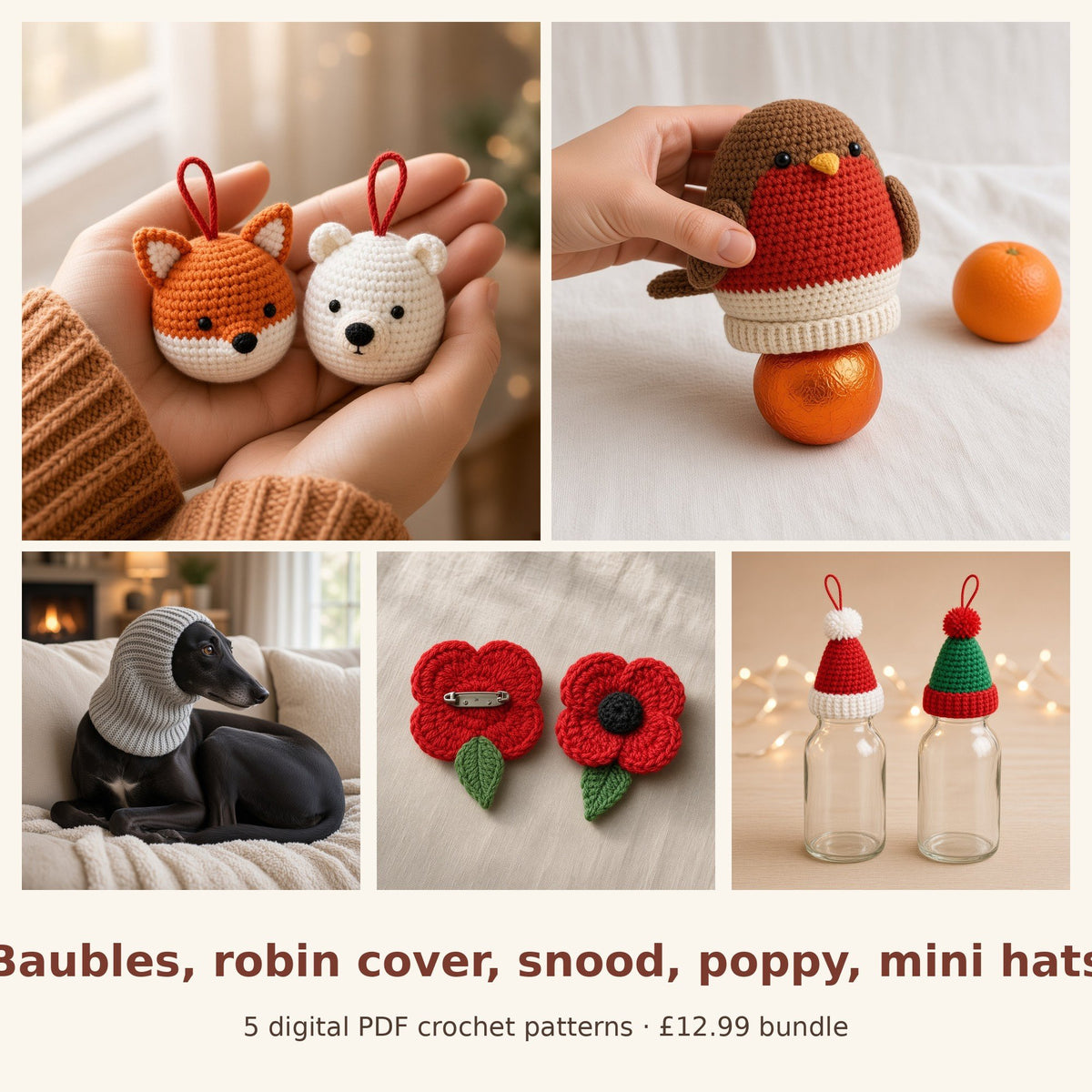 Christmas Crochet Pattern Bundle of 5, photo 3