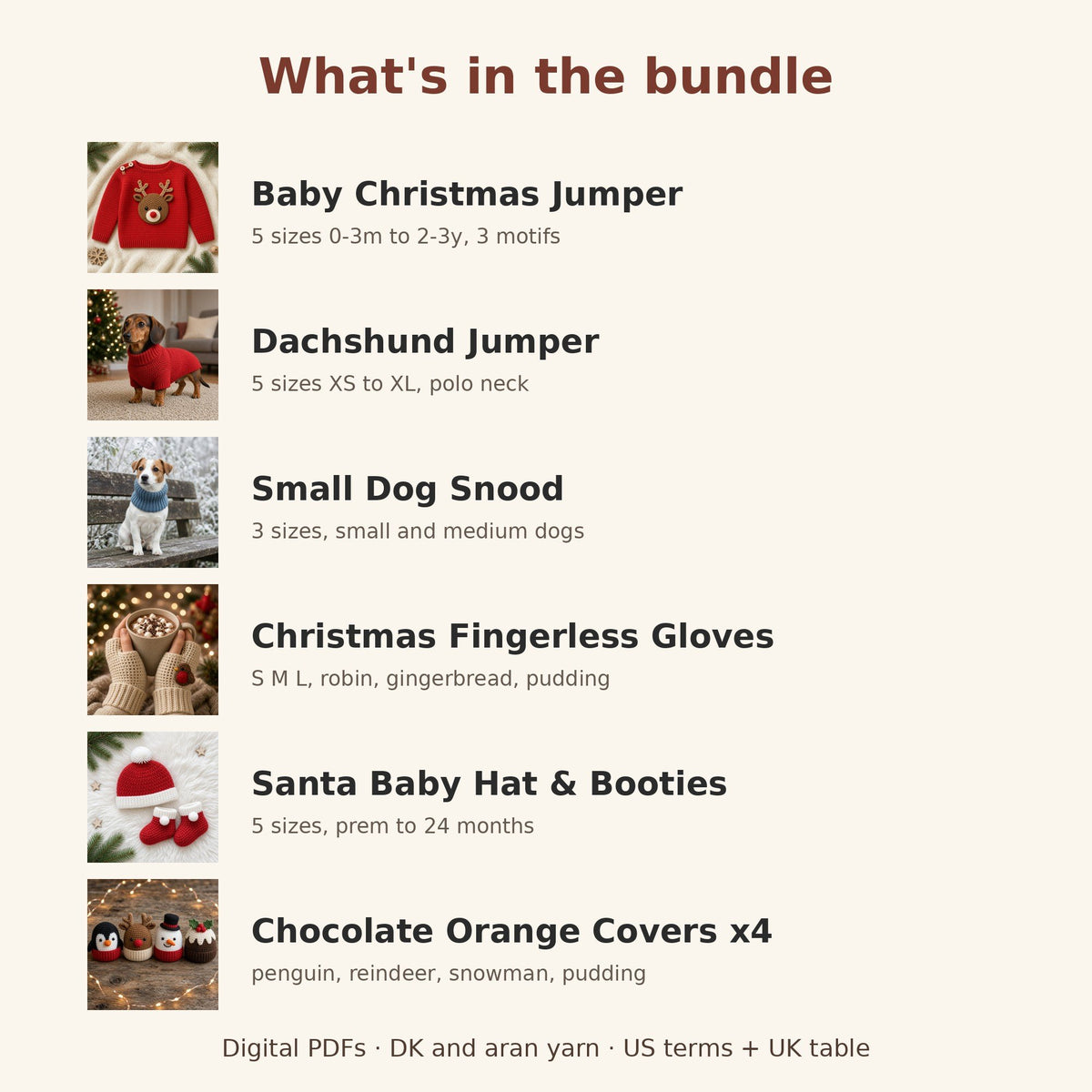 Christmas Crochet Pattern Bundle of 6, photo 4