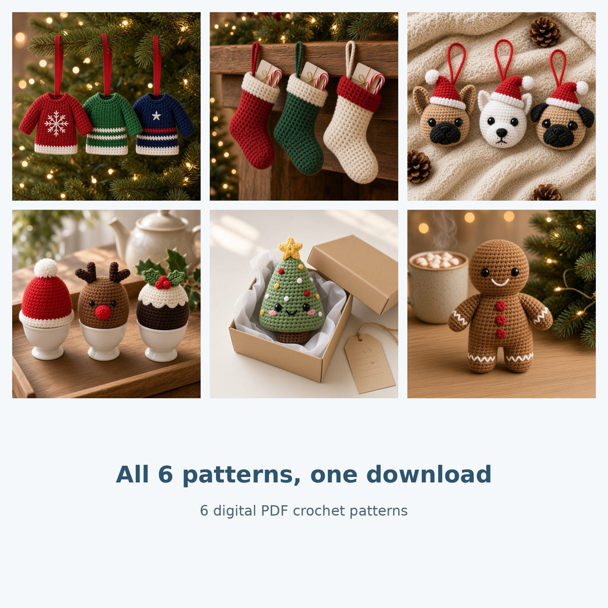 Christmas Crochet Pattern Bundle of 6, photo 2