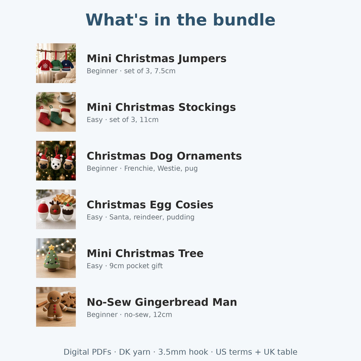 Christmas Crochet Pattern Bundle of 6, photo 4