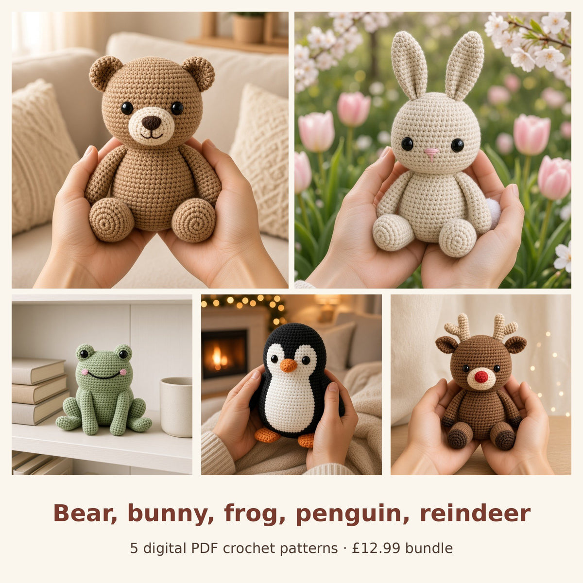 No Sew Amigurumi Crochet Pattern Bundle of 5, photo 3