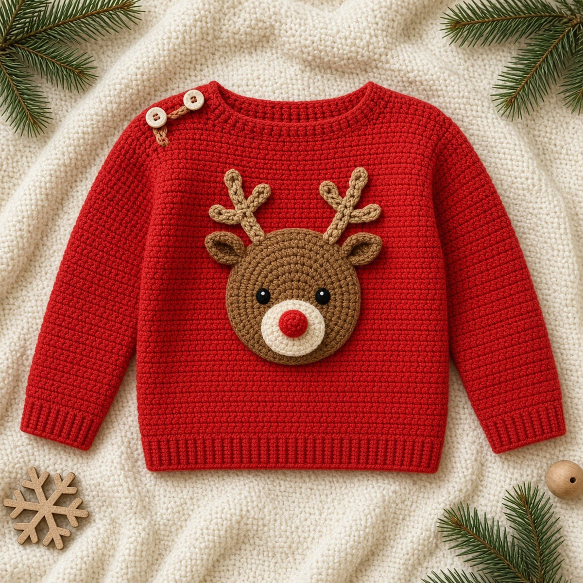 Baby Christmas Jumper, crochet pattern