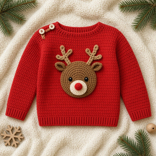 Baby Christmas Jumper, crochet pattern