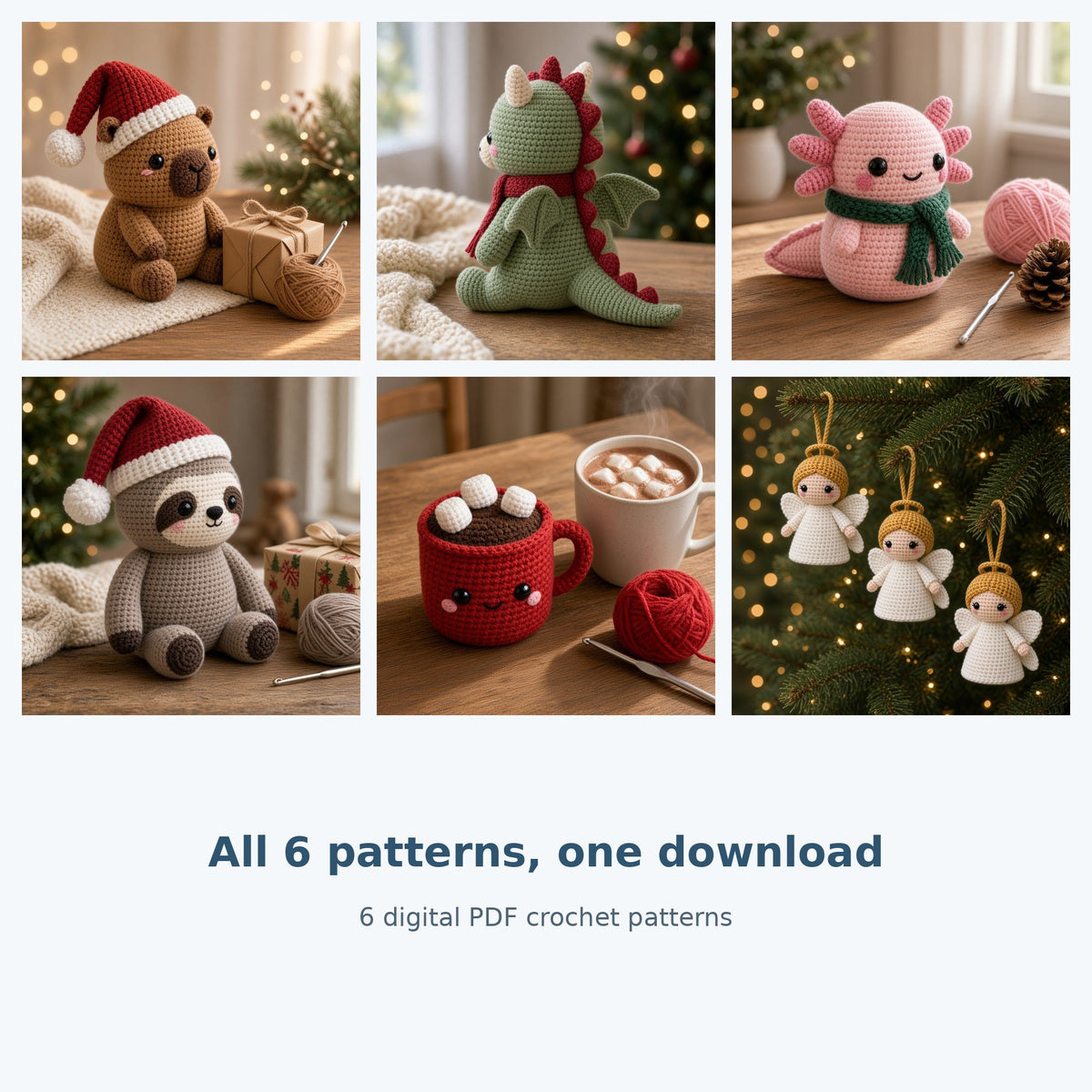 Cosy Christmas Crochet Pattern Bundle of 6, photo 2