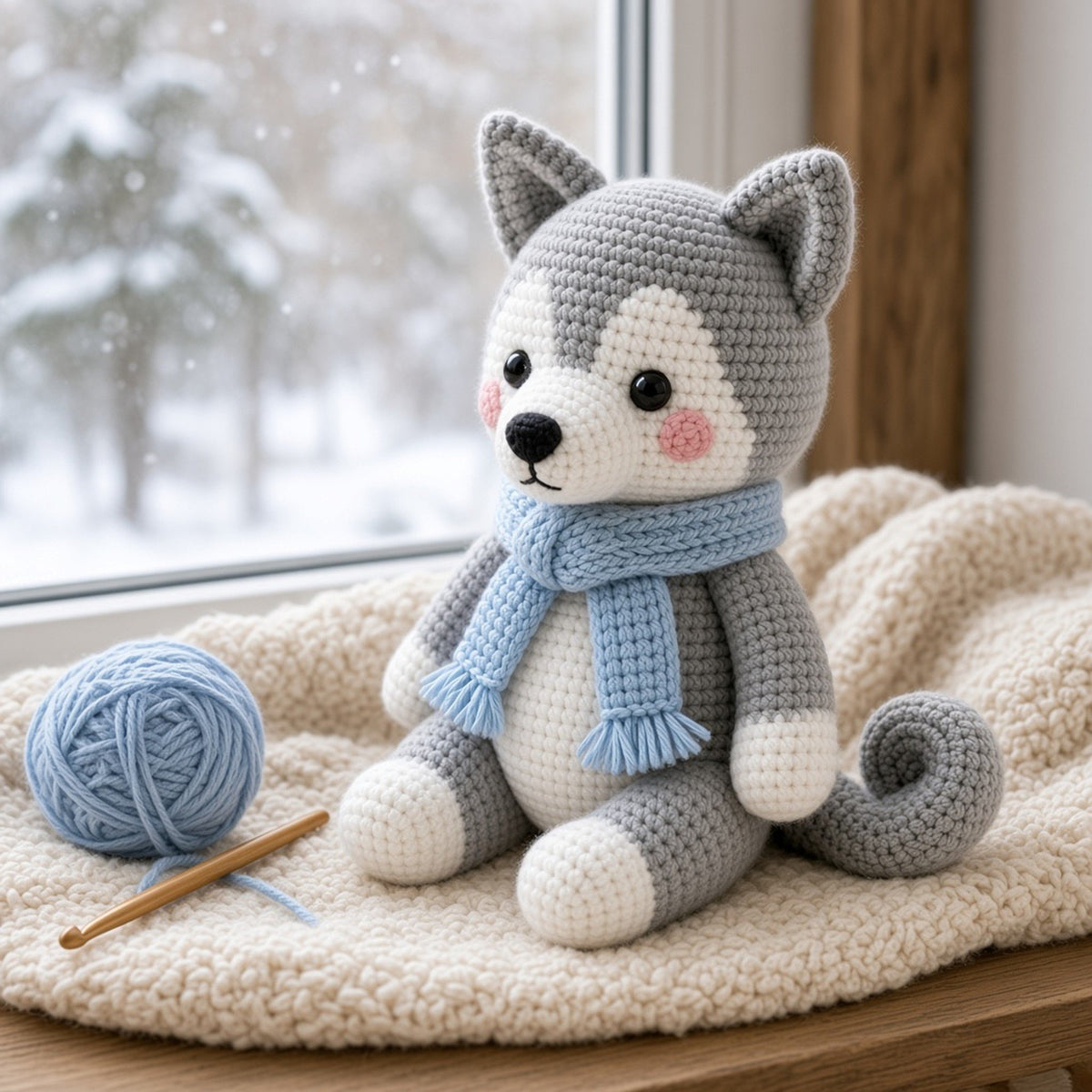 No Sew Husky with Scarf, crochet pattern, photo 2