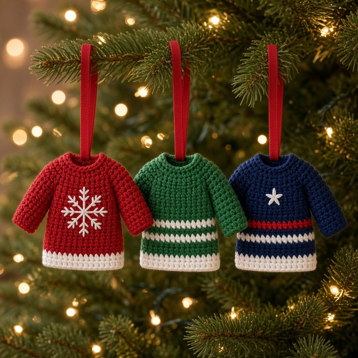 Mini Christmas Jumper Ornament, crochet pattern, photo 2