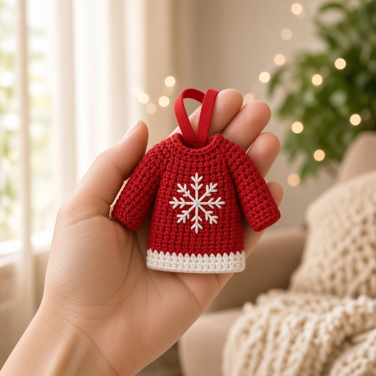 Mini Christmas Jumper Ornament, crochet pattern, photo 3