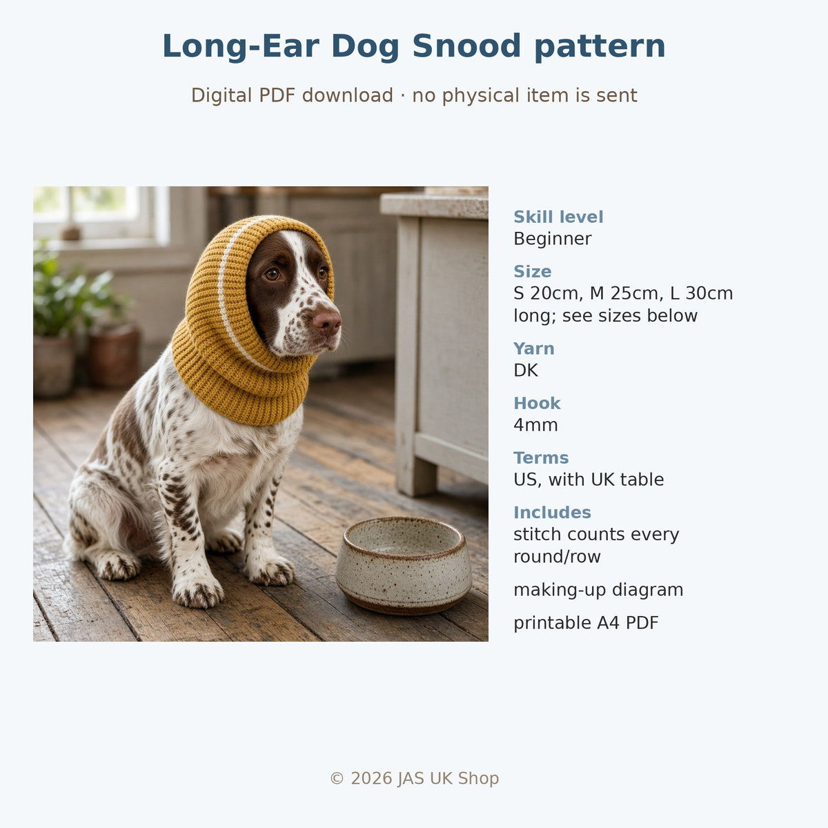 Long Ear Dog Snood, crochet pattern, photo 4