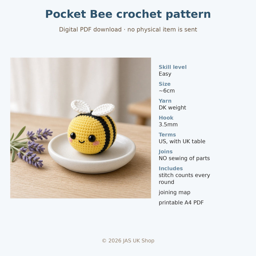 Pocket Bee, crochet pattern, photo 4