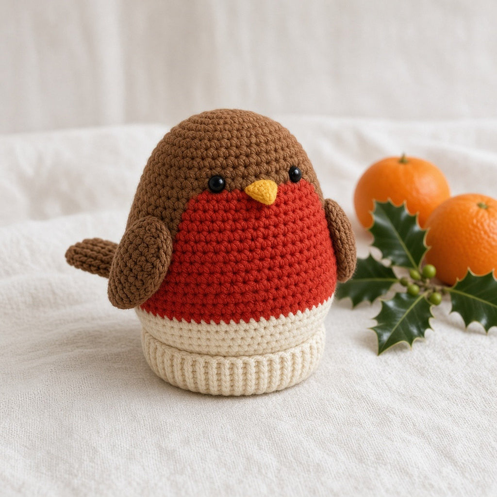 Robin Chocolate Orange Cover, crochet pattern
