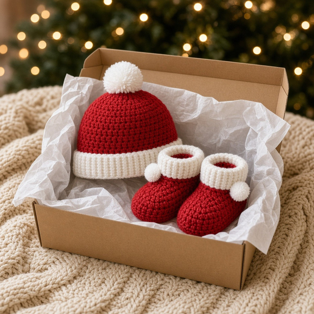 Santa Baby Hat and Booties, crochet pattern, photo 2