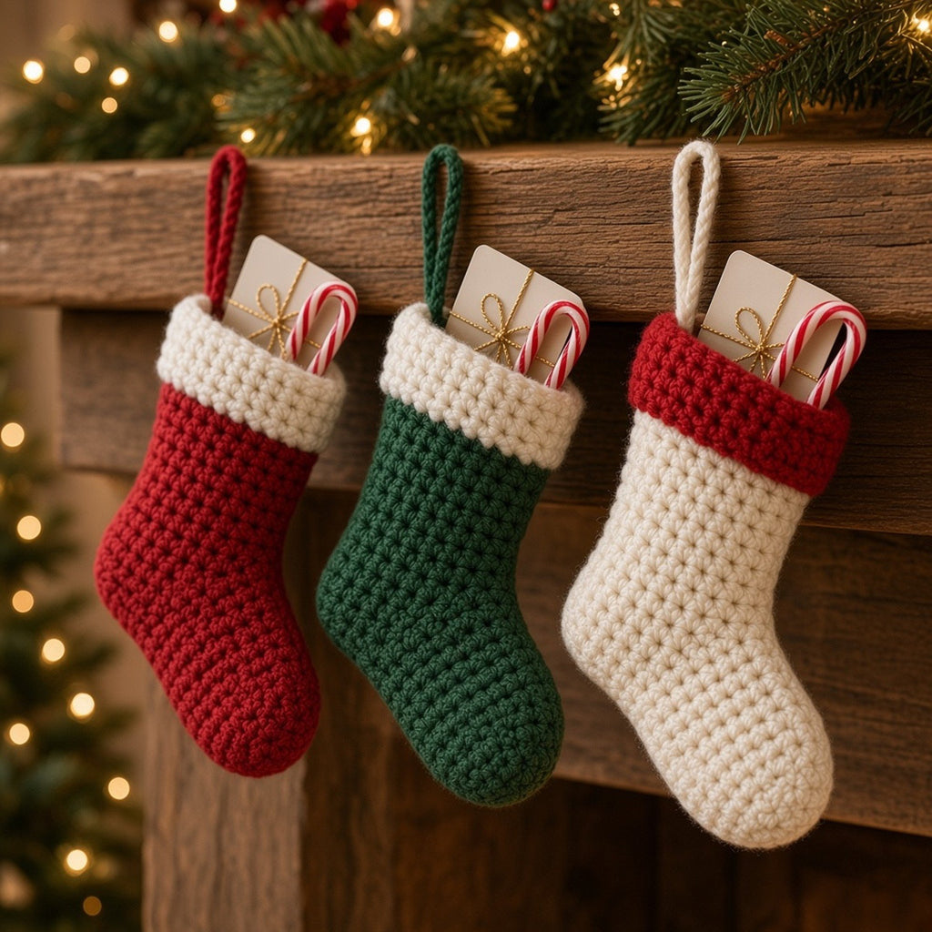 Mini Christmas Stocking, crochet pattern, photo 2