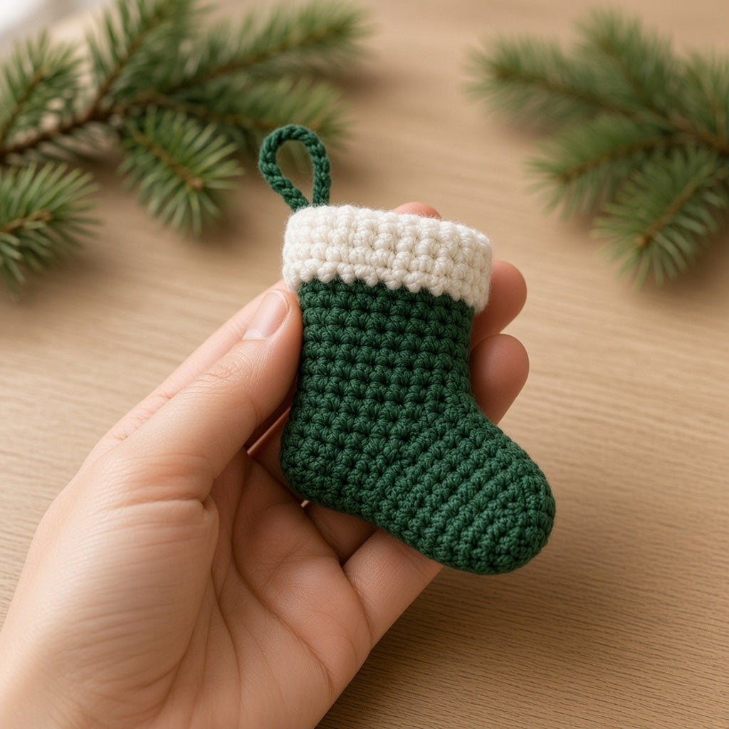 Mini Christmas Stocking, crochet pattern, photo 3