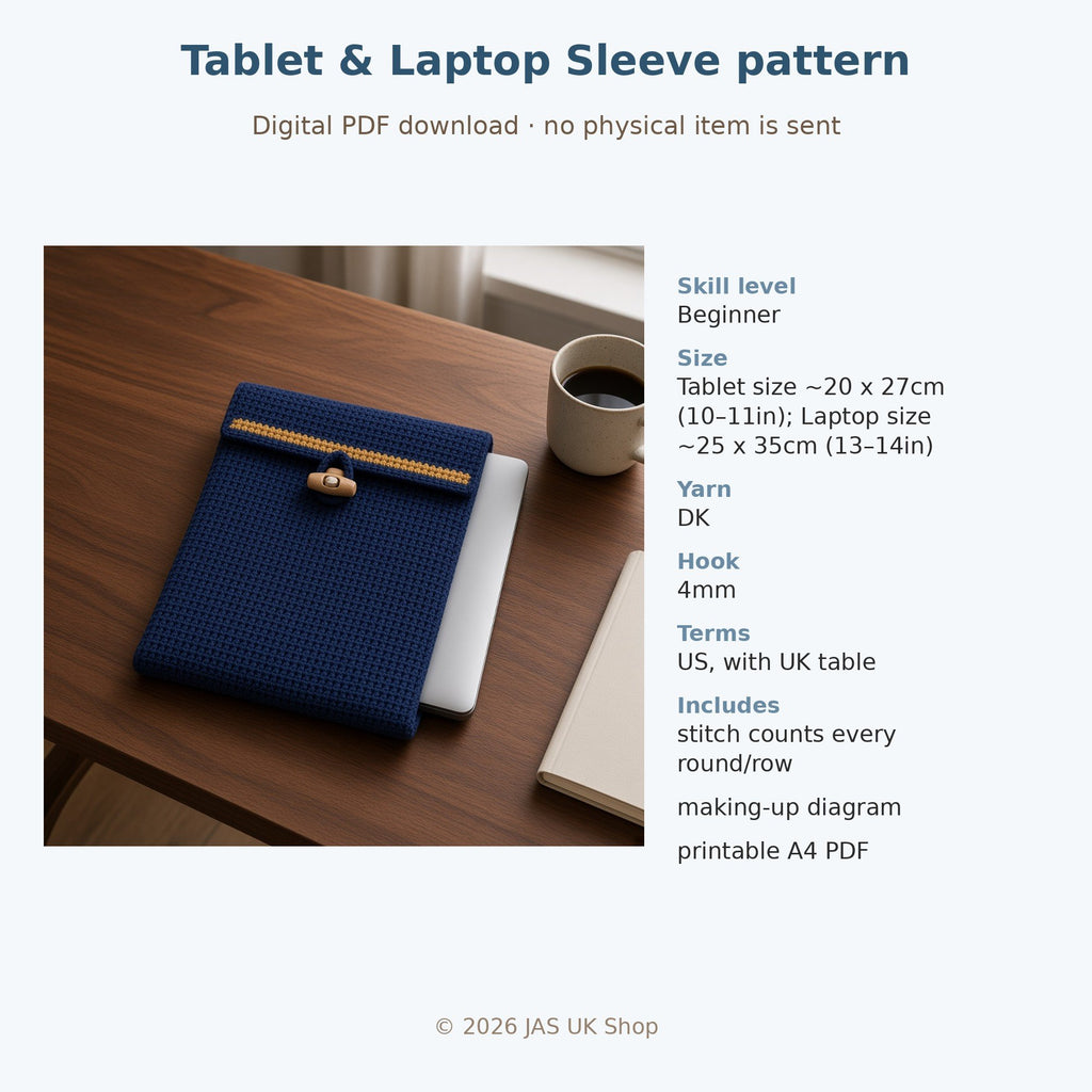 Tablet and Laptop Sleeve, crochet pattern, photo 4