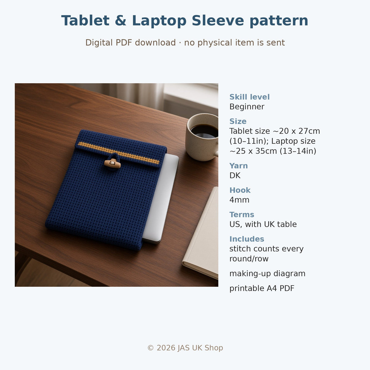 Tablet and Laptop Sleeve, crochet pattern, photo 4