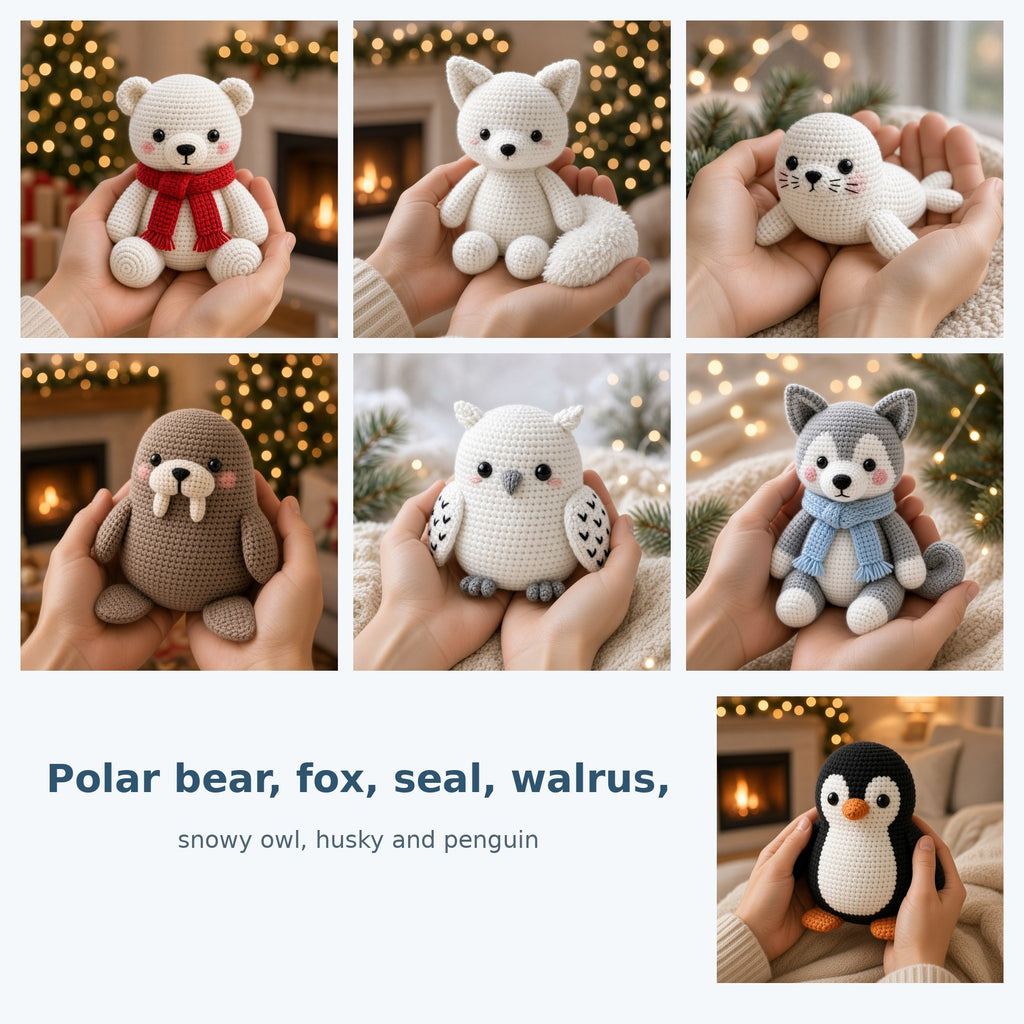 Winter Animals No Sew Crochet Pattern Bundle of 7, photo 3