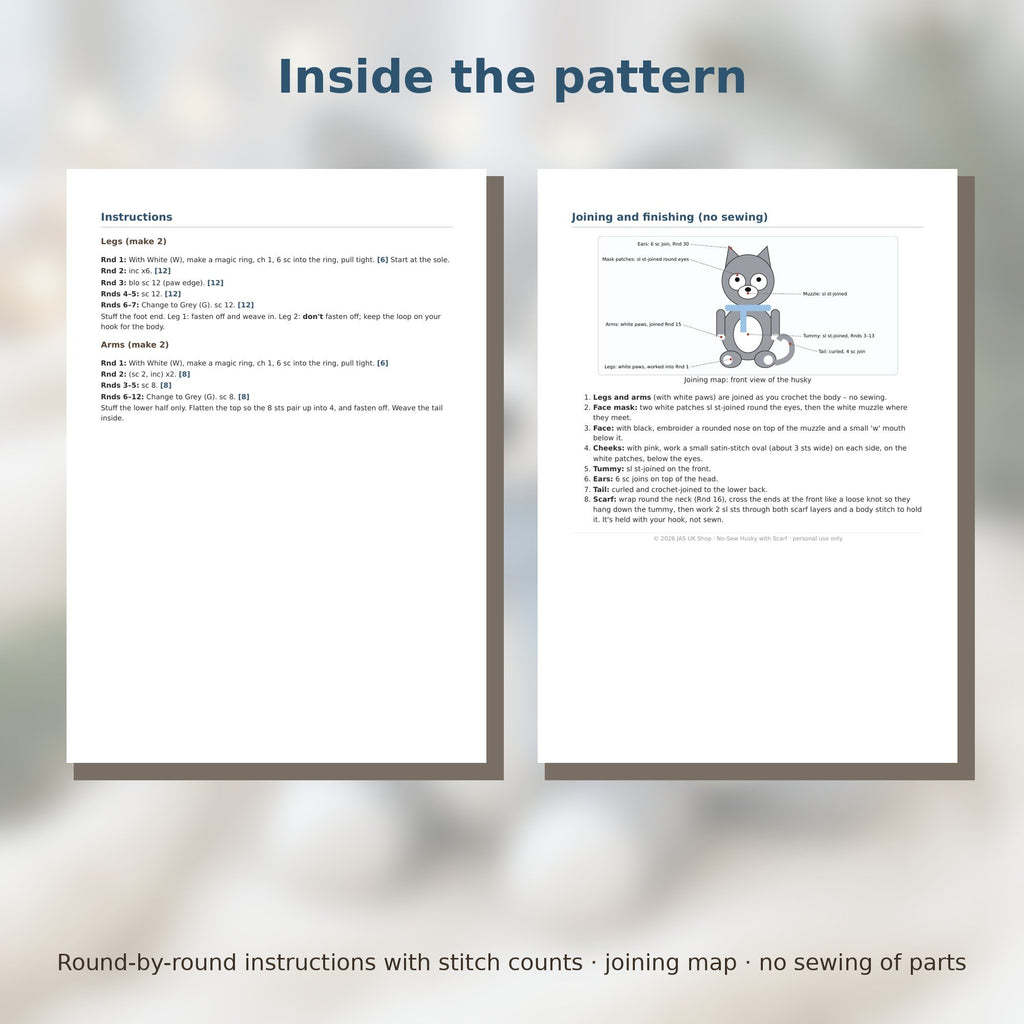 Winter Animals No Sew Crochet Pattern Bundle of 7, photo 5