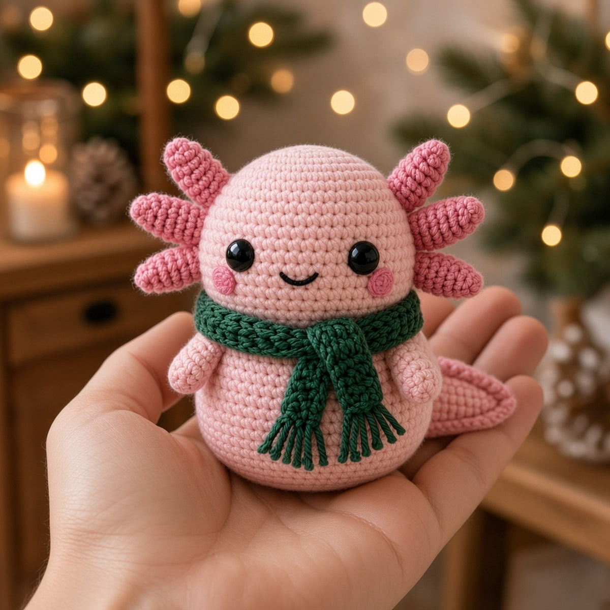 Winter Axolotl with Scarf, crochet pattern, photo 3