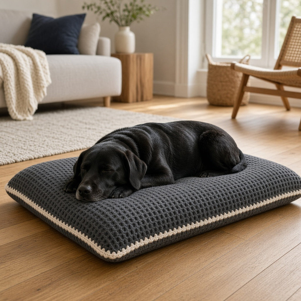 Waffle Stitch Dog Bed Cover, crochet pattern