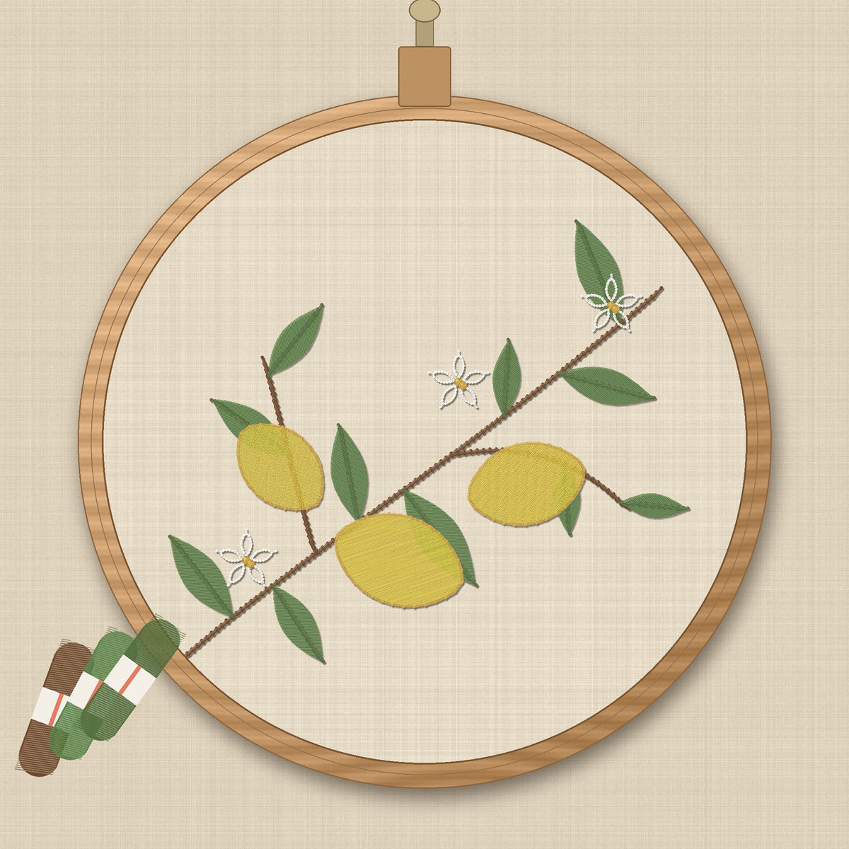 Lemon Branch Botanical, embroidery pattern