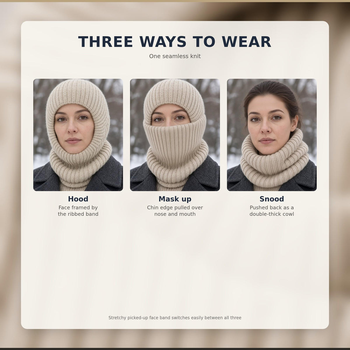 Convertible Balaclava, knitting pattern, photo 2