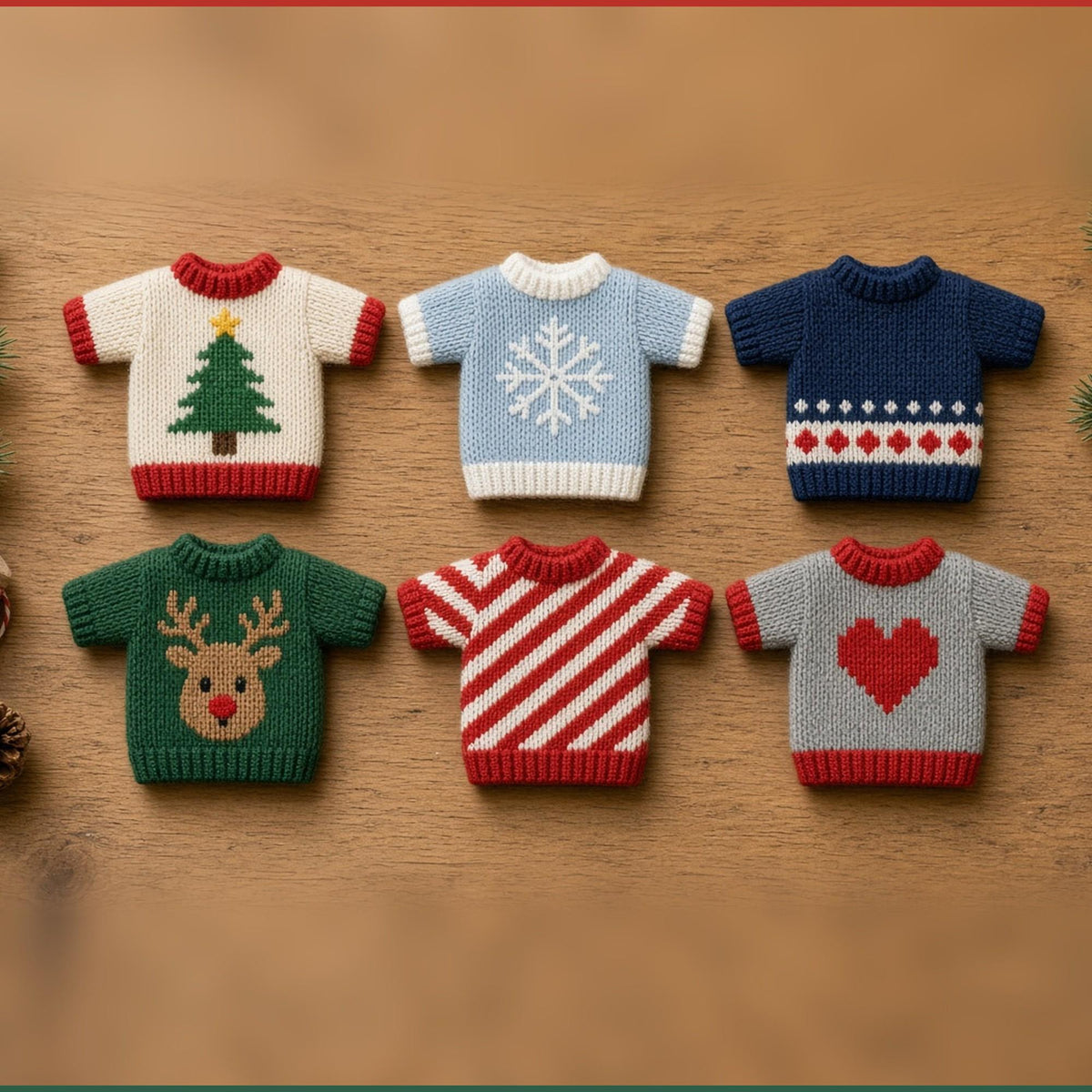Mini Christmas Jumper Ornament, knitting pattern, photo 3