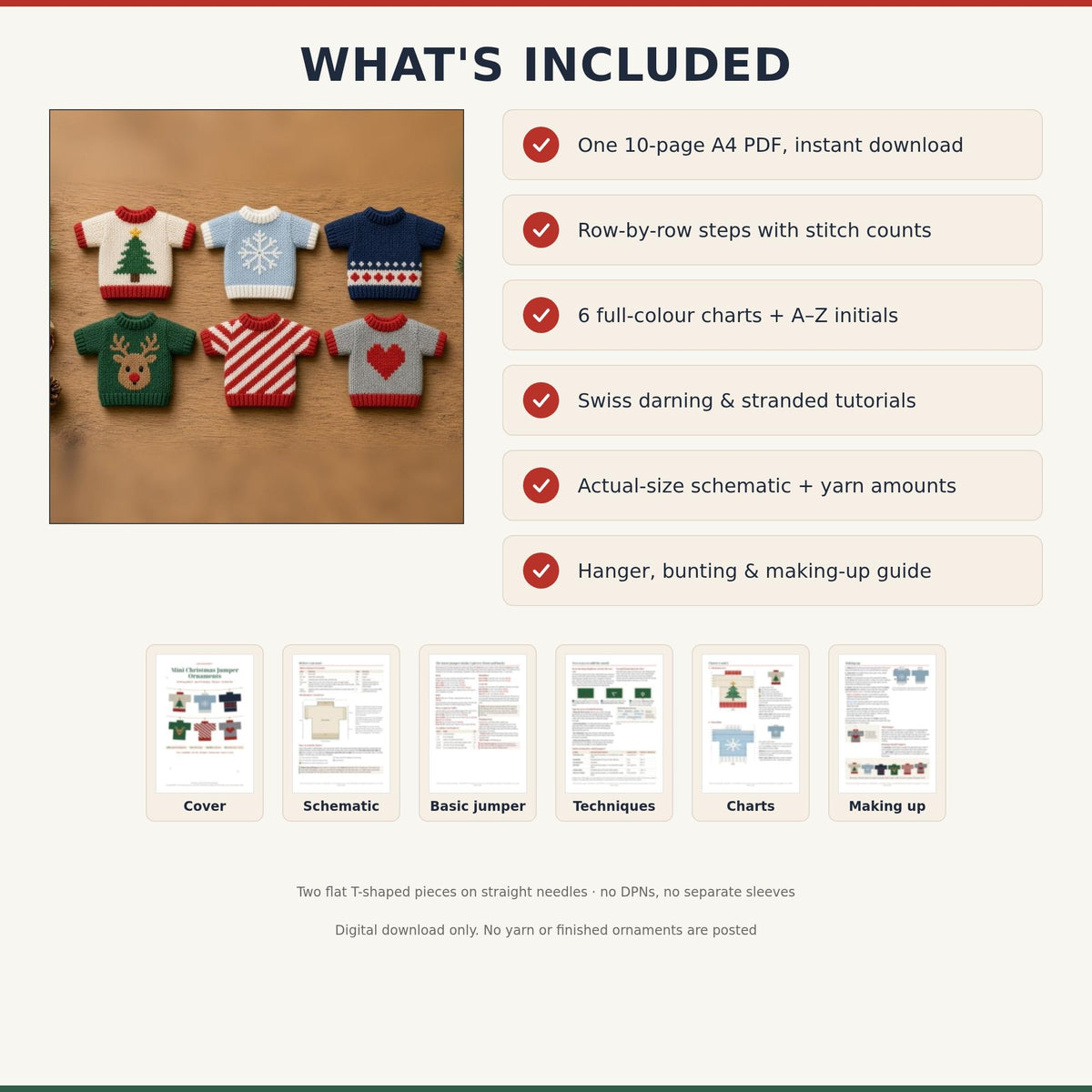 Mini Christmas Jumper Ornament, knitting pattern, photo 5