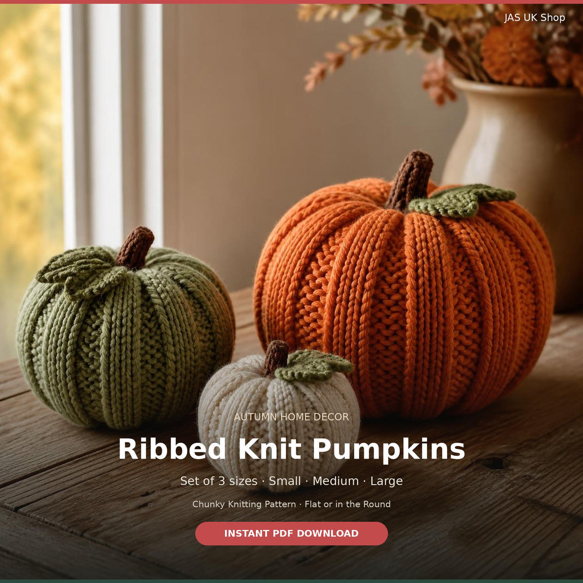 Ribbed Knit Pumpkin Knitting Pattern