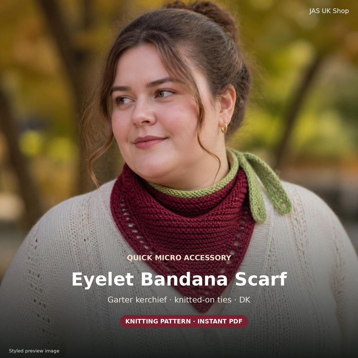 Bandana Scarf, knitting pattern