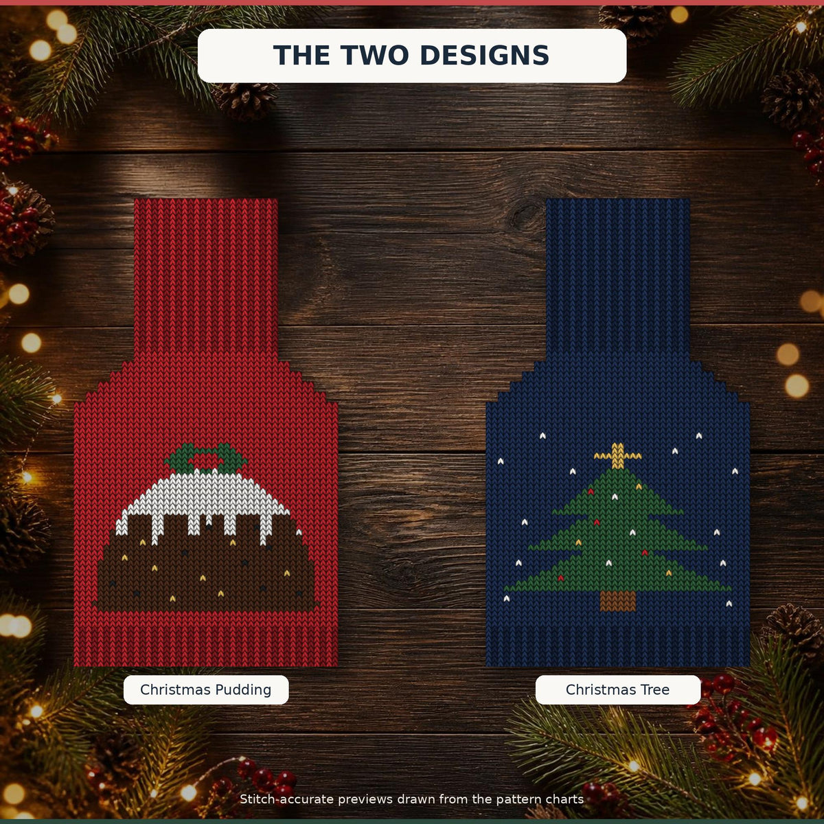 Christmas Hot Water Bottle Cover, knitting pattern, photo 5