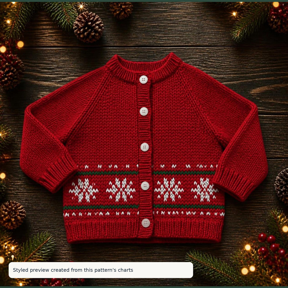Baby Christmas Cardigan, knitting pattern, photo 2