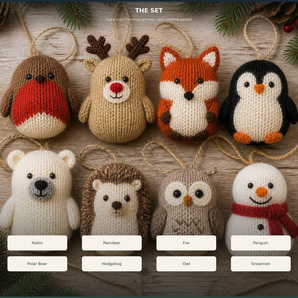 8 Christmas Animal Ornaments, knitting pattern, photo 3