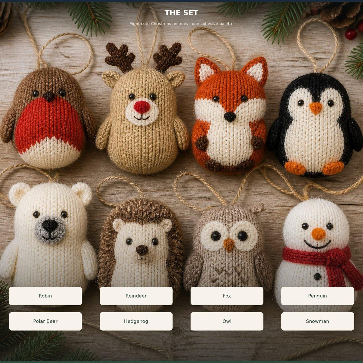 8 Christmas Animal Ornaments, knitting pattern, photo 3