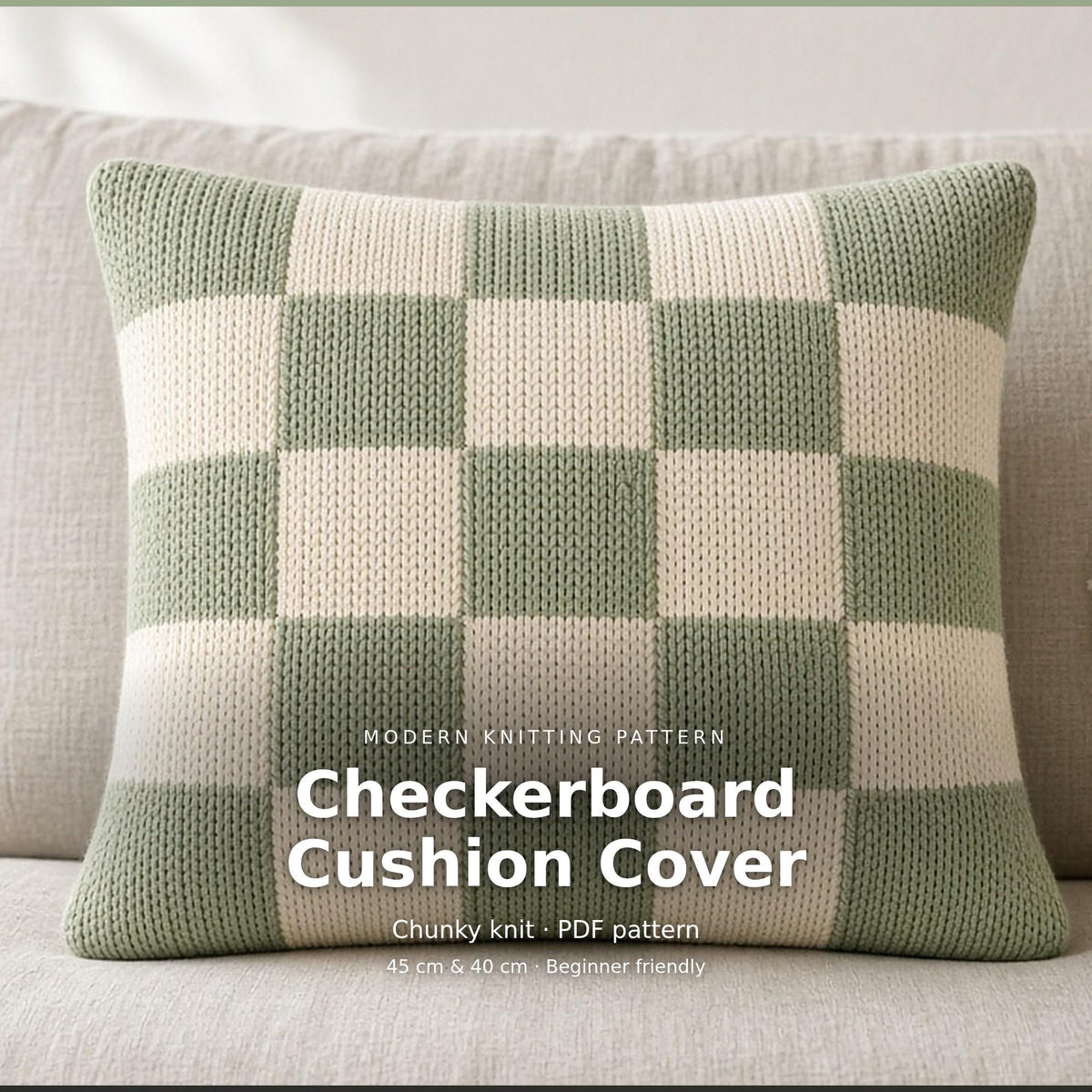 Checkerboard Cushion Cover, knitting pattern