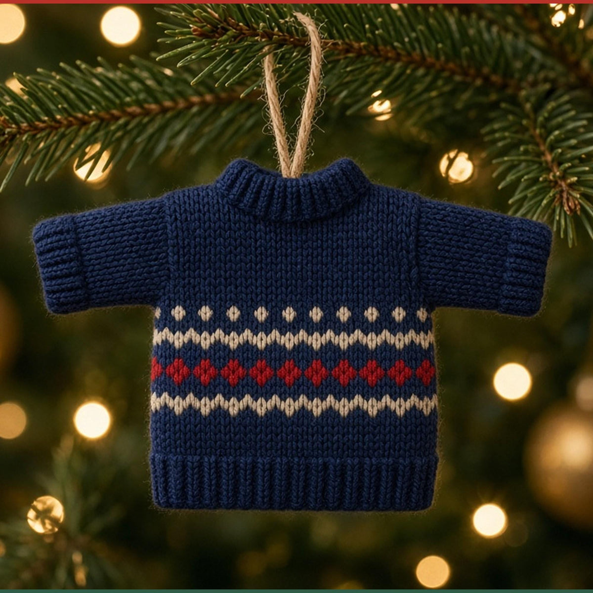 Mini Christmas Jumper Ornament, knitting pattern, photo 2