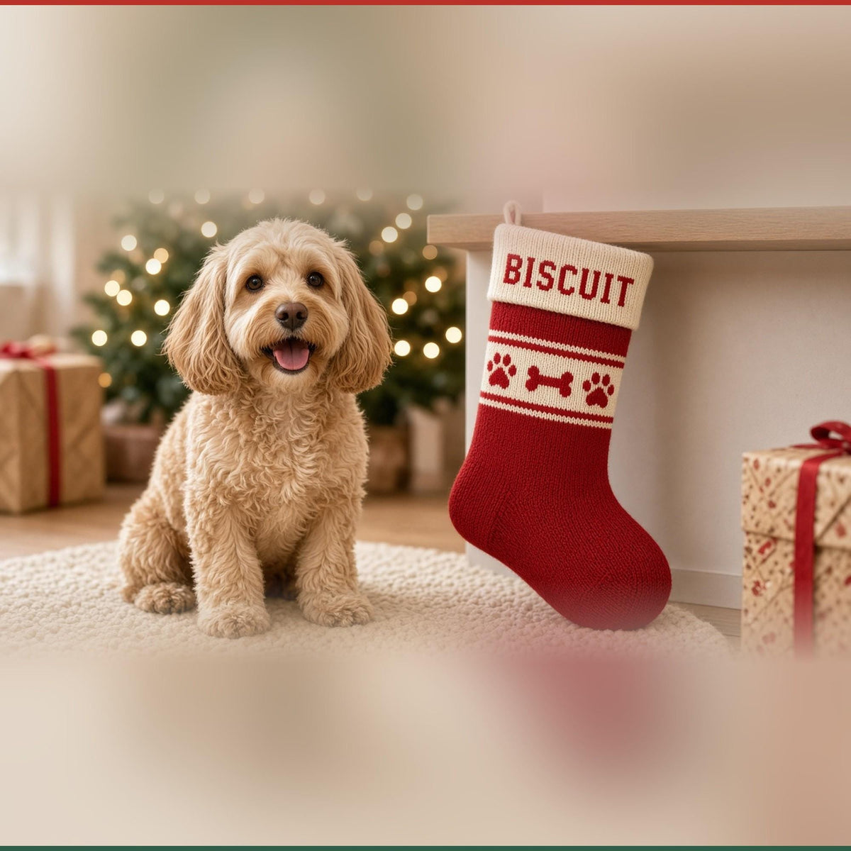 Personalised Dog Christmas Stocking, knitting pattern, photo 3