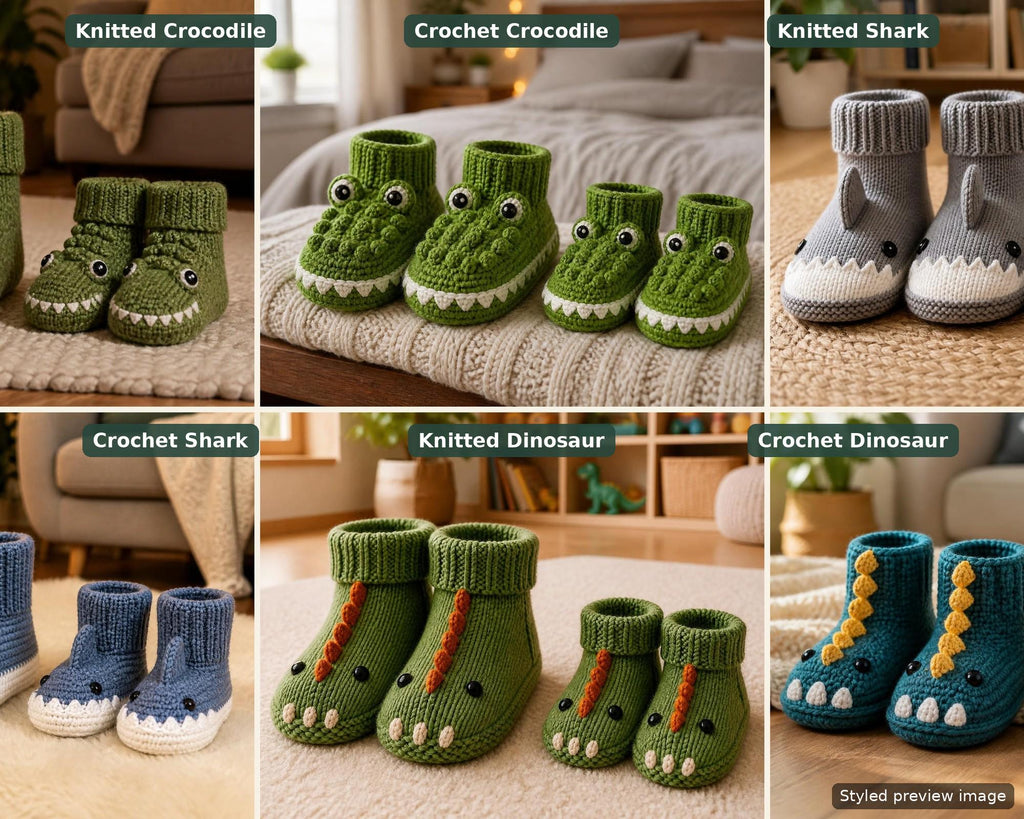 Animal Slipper Pattern Bundle PDF, photo 2