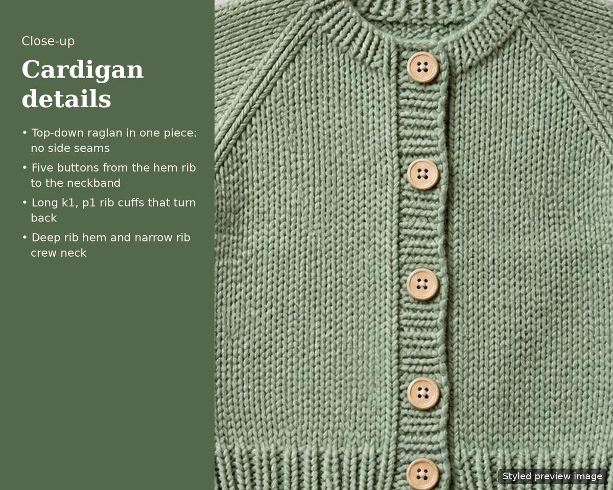 Baby Raglan Cardigan, knitting pattern, photo 2