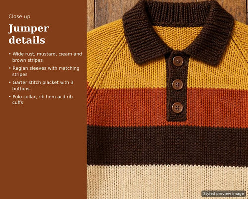 1970s Striped Polo Jumper, knitting pattern, photo 2
