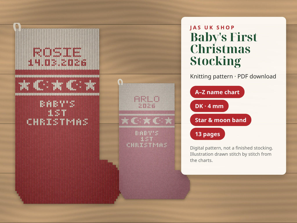 Baby's First Christmas Stocking, knitting pattern, photo 2