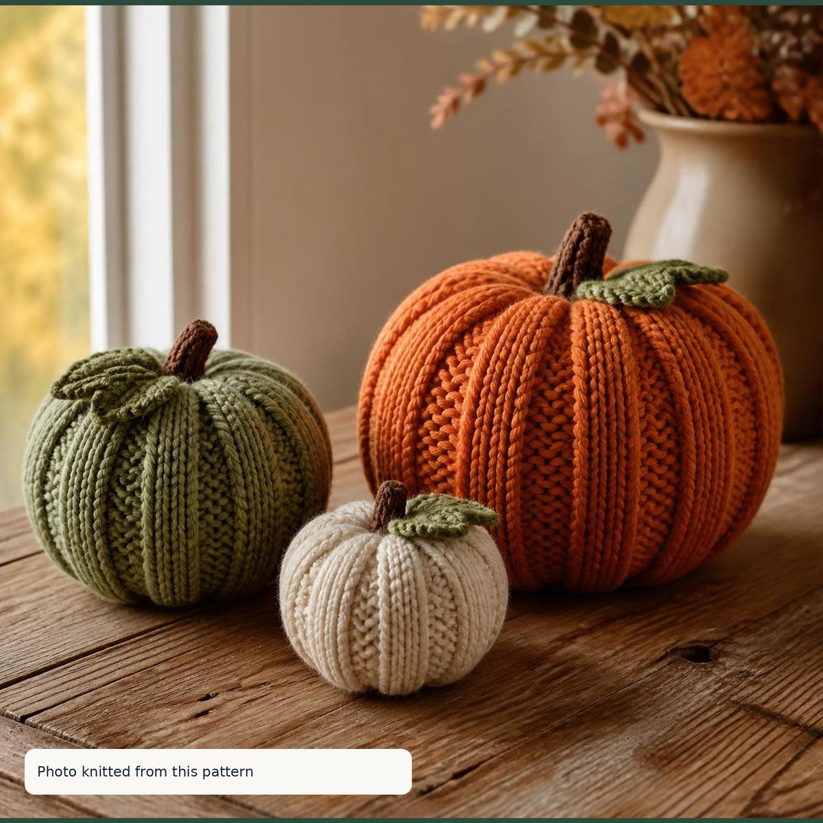 Ribbed Knit Pumpkin Knitting Pattern, photo 2