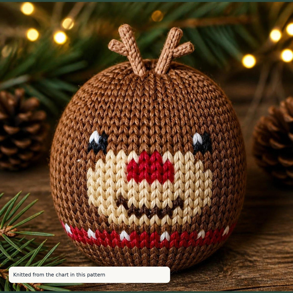 Reindeer Chocolate Orange Cover, knitting pattern, photo 2