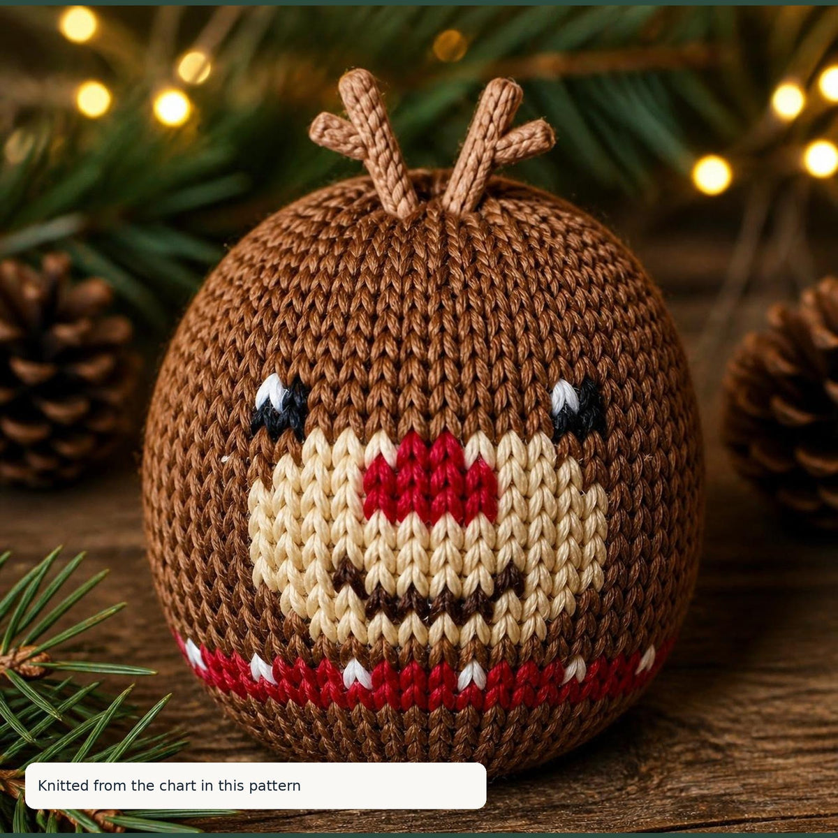 Reindeer Chocolate Orange Cover, knitting pattern, photo 2