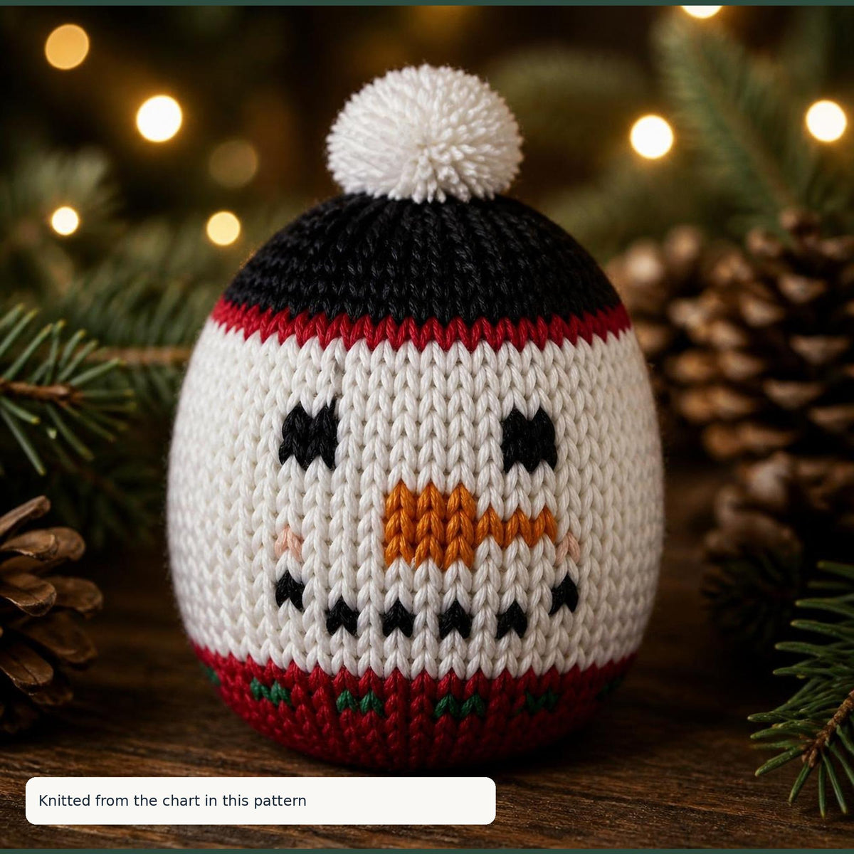Snowman Chocolate Orange Cover, knitting pattern, photo 2