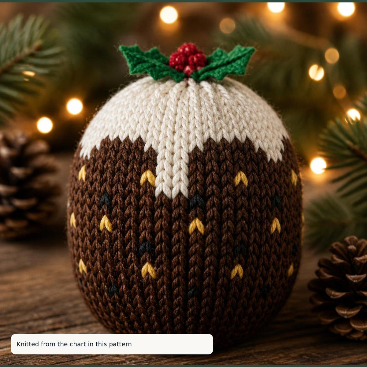 Christmas Pudding Chocolate Orange Cover, knitting pattern, photo 2