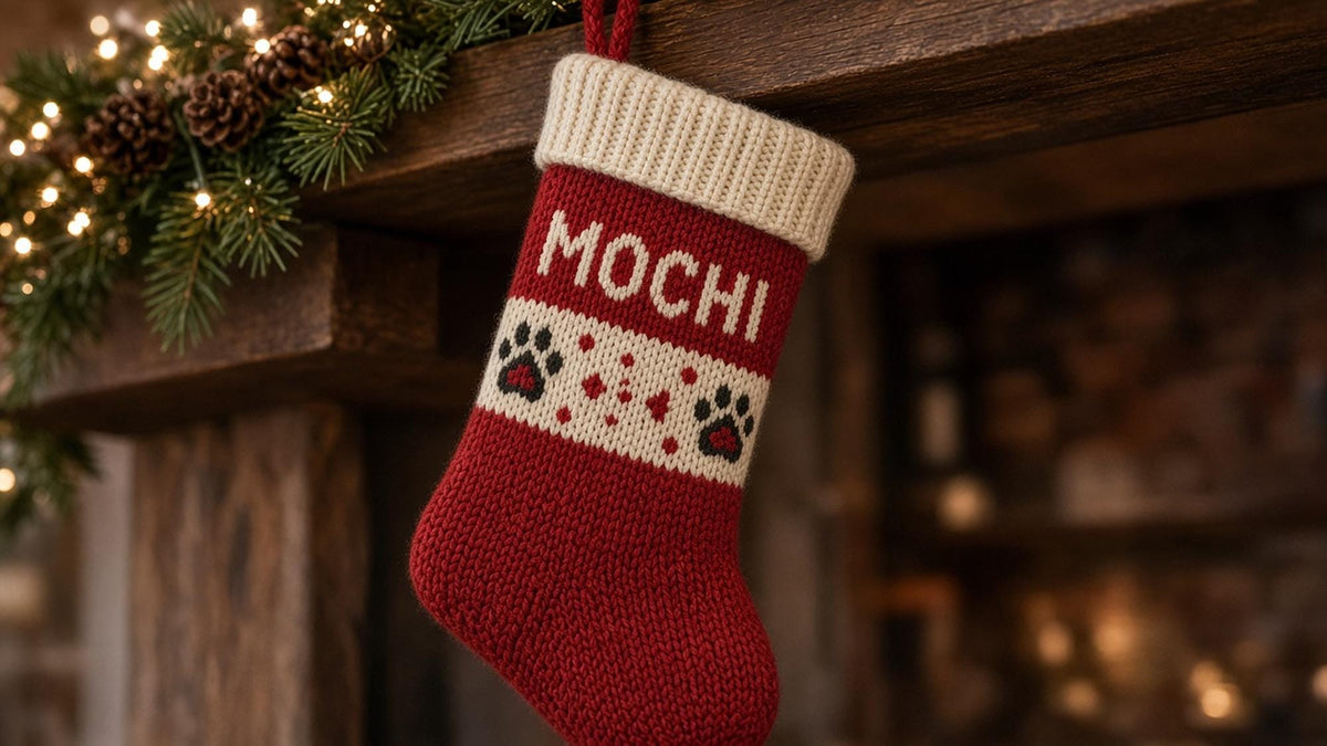 Cat Christmas Stocking, knitting pattern
