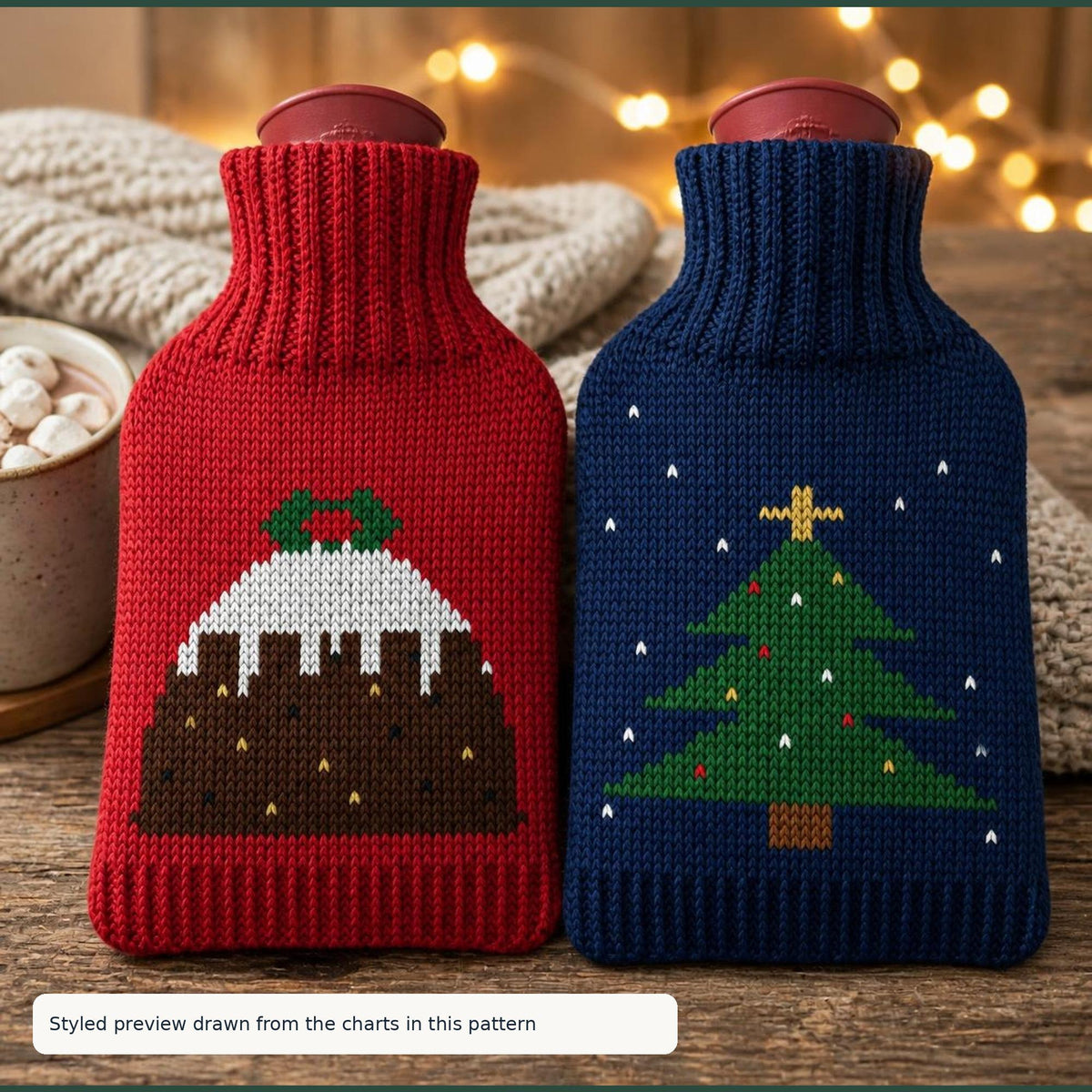 Christmas Hot Water Bottle Cover, knitting pattern, photo 4